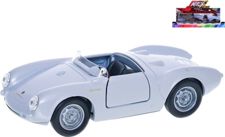 Welly Porsche 550 Spyder metalowy model auta 11,5 cm pull-back (12 szt. w display boxie)