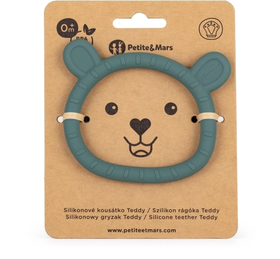 Silikonowy gryzak Petite&Mars teddy misty green
