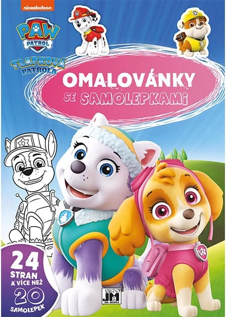 Kolorowanki A4 z naklejkami PAW PATROL