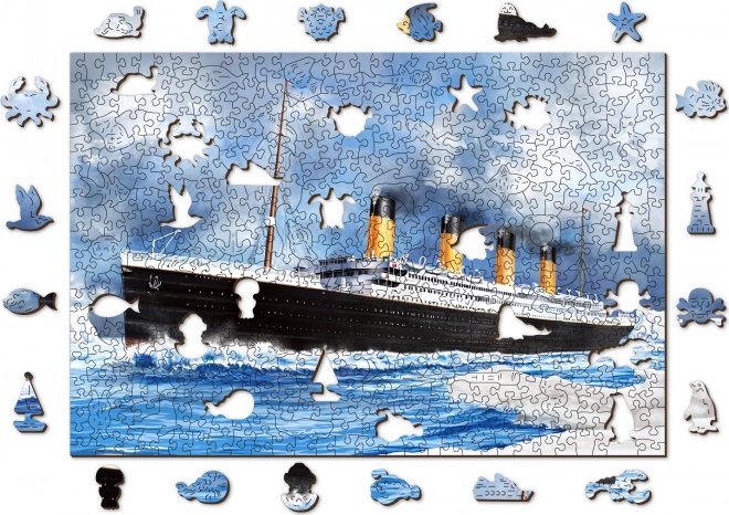 WOODEN CITY Drewniane puzzle Titanic 2w1, 505 elementów EKO