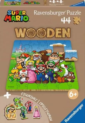 Drewniane puzzle Ravensburger Super Mario – 44 elementy