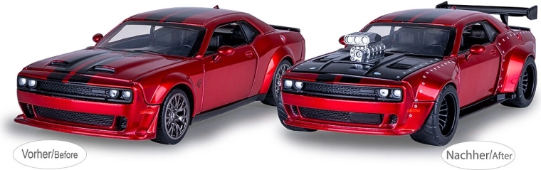 Metalowy model Dodge Challenger SRT Jailbreak 1:36 czerwony 2w1