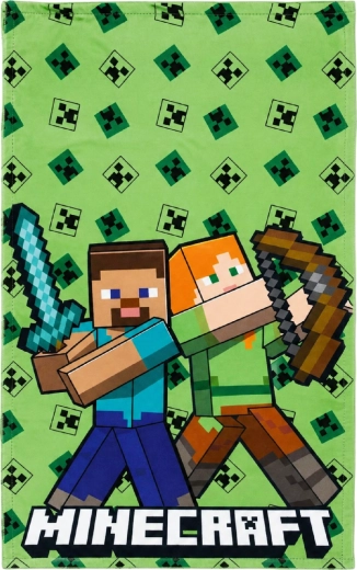 Ręcznik Minecraft 30 × 50 cm zielony – Steve i Alex