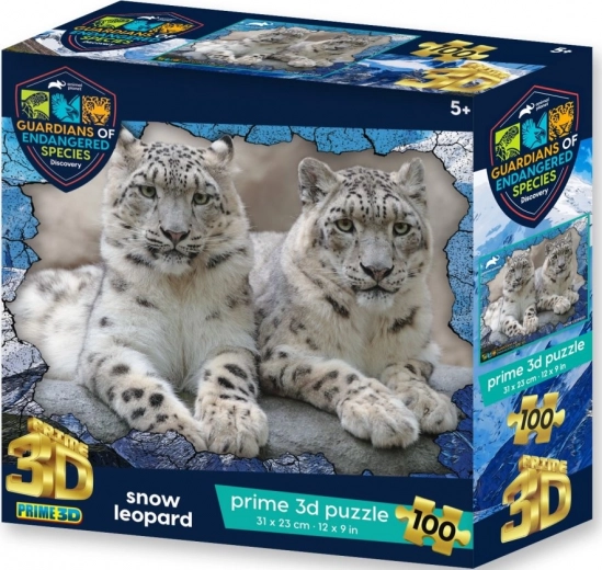 Puzzle 3D Pantery śnieżne 100 elementów