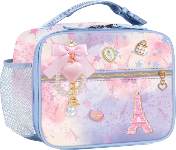Dziecięca torba termoizolacyjna na lunch z brelokiem Gwiezdny Paryż