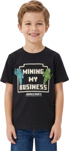 Dziecięca bawełniana koszulka Minecraft Creeper zielona