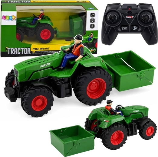 RC traktor rolniczy z przyczepą platformową 1:24