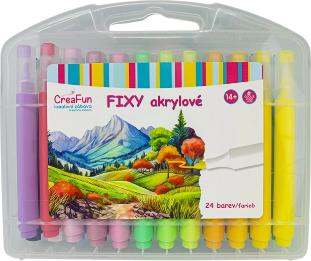 CreaFun markery akrylowe – zestaw 24 kolorów