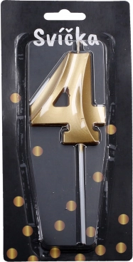 Imprezowa świeczka Złota cyfra 4