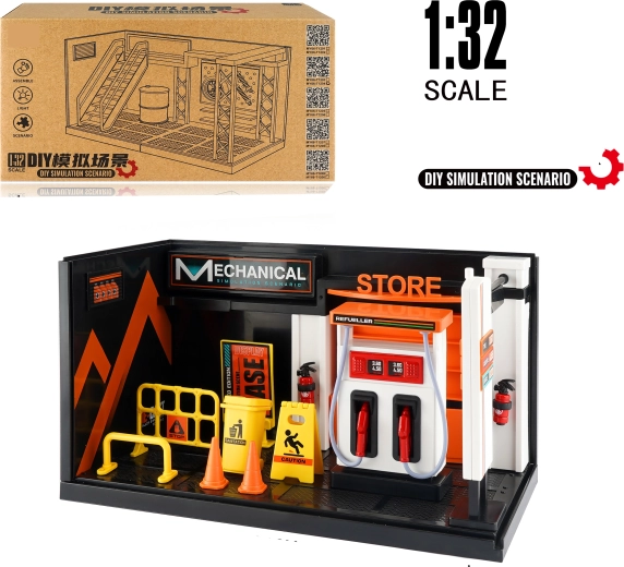 Model stacji benzynowej 1:32 – metalowy