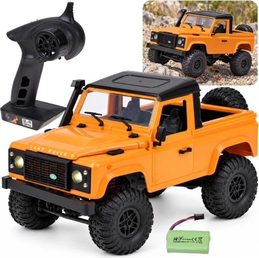 Zdalnie sterowany samochód terenowy Land Rover Defender Pickup 4x4 w skali 1:12