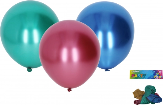 Balony do nadmuchiwania 25 cm, zestaw 5 szt., chromowe