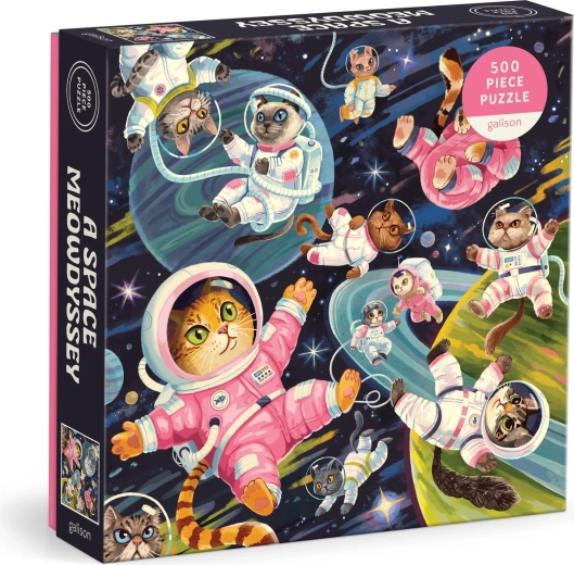 Kwadratowe puzzle Galaktyczna kocia odyseja 500 elementów GALISON