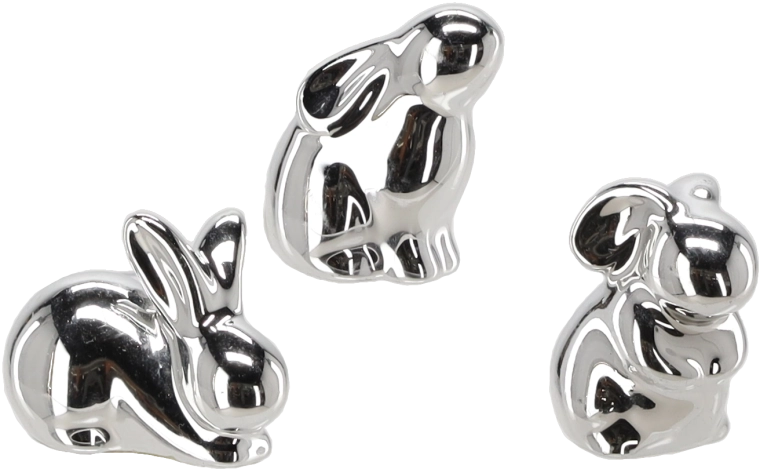 Srebrny wielkanocny zajączek – figurka dekoracyjna