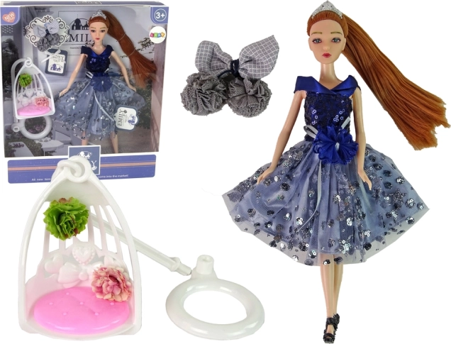 Lalka EMILY z huśtawką i kwiatami