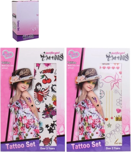 Tymczasowe tatuaże dla dziewczynek – 36 szt. w prezentacyjnym display boxie