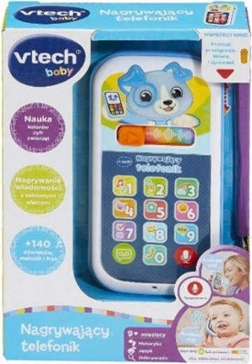 Niebieski telefon nagrywający dla dzieci