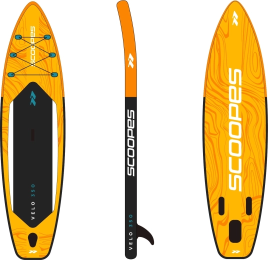dmuchana deska paddleboard LAGO 320 cm z zestawem akcesoriów, żółta
