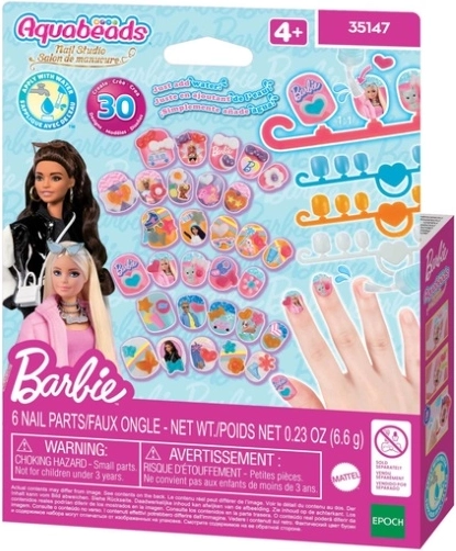 Aquabeads Barbie nail studio – kreatywny zestaw do zdobienia paznokci z koralików wodnych