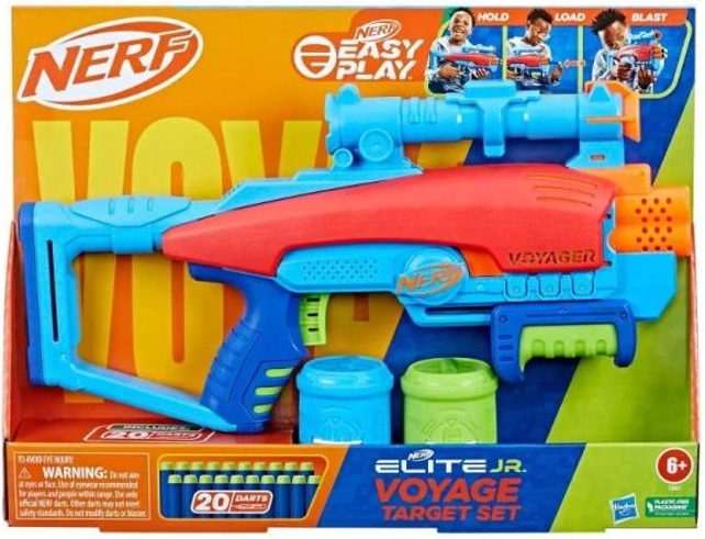 Nerf Elite Junior Voyager Target Set – dziecięcy pistolet ze strzałkami i tarczami