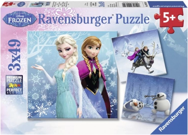 Ravensburger puzzle Frozen: zimowe przygody 3×49 elementów