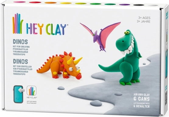 Hey Clay dinos zestaw – 6 puszek