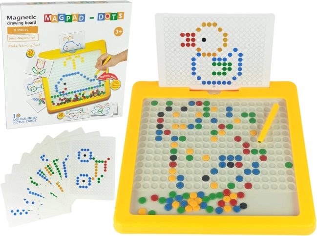 Magnetyczna tablica ze 100 koralikami żółta