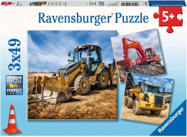 Puzzle RAVENSBURGER Maszyny budowlane 3×49 elementów
