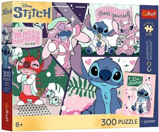 Puzzle dziecięce PremPlus Kids Stitch kosmiczny duet 300 elementów