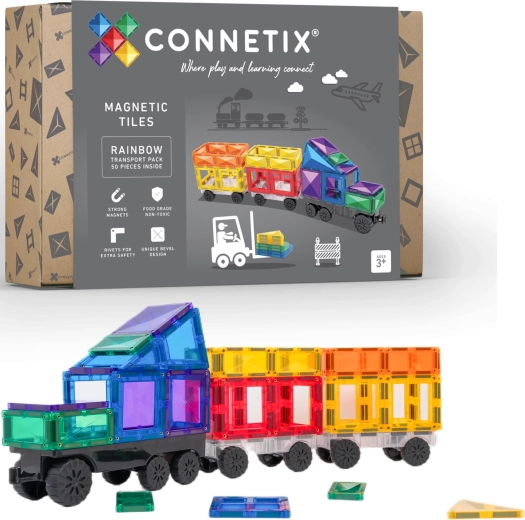 Connetix Rainbow Transport Pack magnetyczna układanka 50 elementów