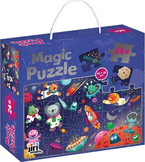 Brokatowe puzzle w pudełku Kosmos