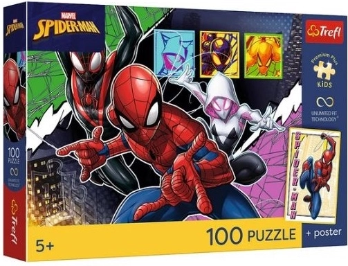 Puzzle dziecięce Premium Plus Kids – bohaterski pająk, 100 elementów