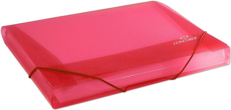 Teczki na dokumenty z gumką A4, przezroczysta czerwień