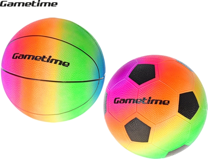 Tęczowa piłka GAMETIME 23 cm – do koszykówki lub piłki nożnej