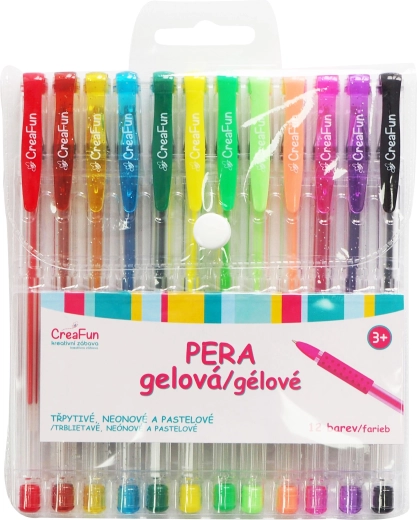 CreaFun długopisy żelowe – zestaw 12 kolorów