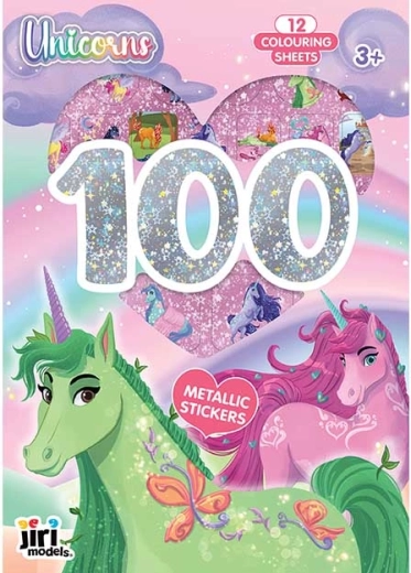 Metaliczne naklejki i kolorowanki Jednorożce (100+ szt.)
