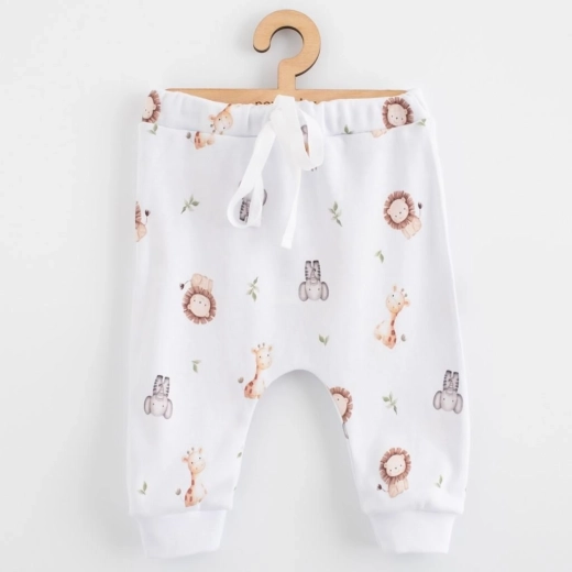 Dziecięce bawełniane spodnie dresowe jogger NEW BABY For Babies safari 74 (6–9 miesięcy)