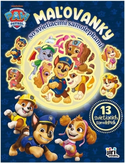 Kolorowanki ze świecącymi w ciemności naklejkami Psi Patrol