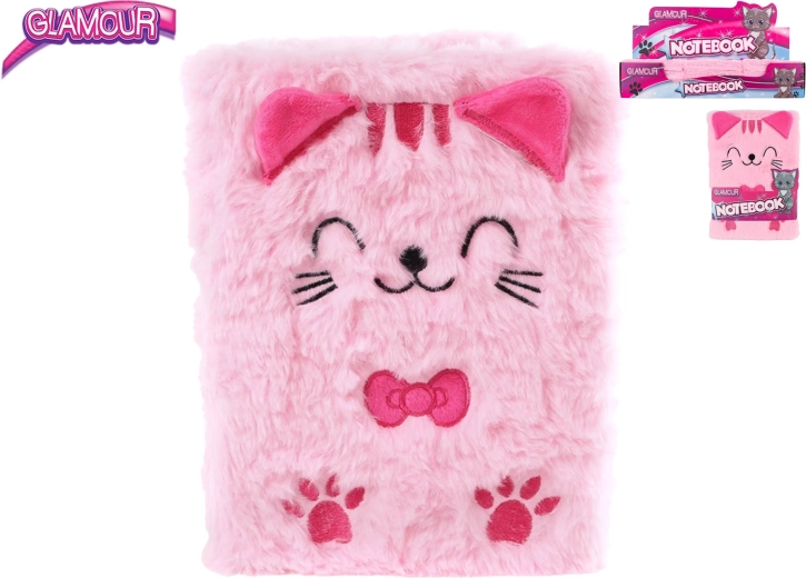 Glamour notes z pluszowym motywem kotka, 80 stron