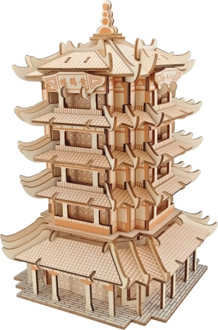 Drewniane puzzle 3D Yellow Crane Tower