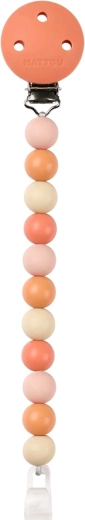 Nattou silikonowy klips do smoczka clay/white bez BPA