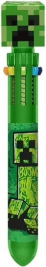 Dziesięciokolorowy długopis Minecraft Creeper z topperem 3D - 1 szt.