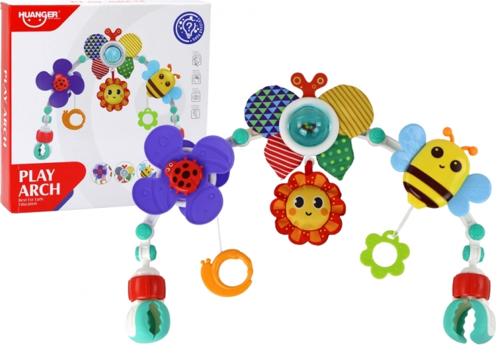 Pałąk z uchwytem do łóżeczka i wózka z zabawkami Motylek i Pszczółka