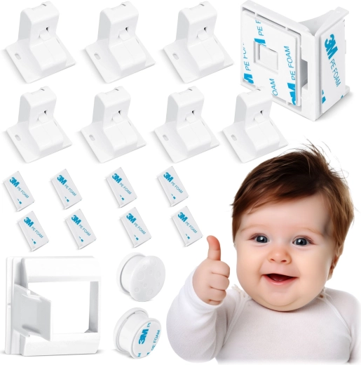 Magnetyczne blokady dziecięce do szafek RICOKIDS, zestaw 8 szt.