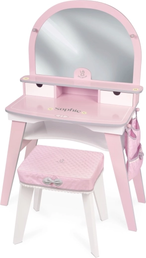 DeCuevas drewniana toaletka XL z lustrem i taboretem Sophie