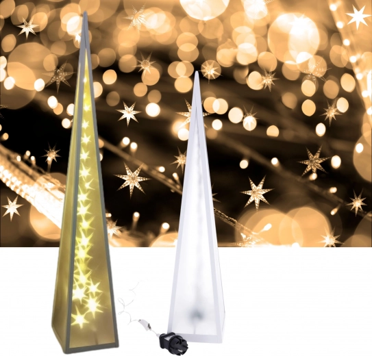 Piramida LED obracające się gwiazdy 13*13*60 cm