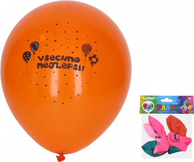 Balony dmuchane Wszystkiego najlepszego 30 cm zestaw 5 szt.