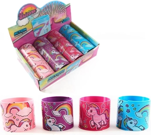 Sprężyna Slinky z motywem jednorożca w ekspozytorze sprzedażowym (12 szt.)