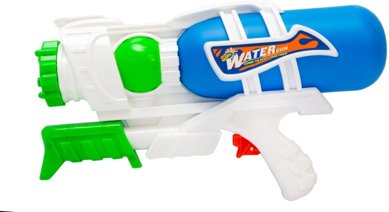 Duży pistolet na wodę z pompką 27 cm, niebieski - 1 sztuka