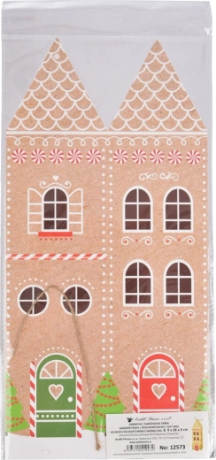 Papierowy domek prezentowy na butelkę z brokatem 9 × 9 × 36 cm